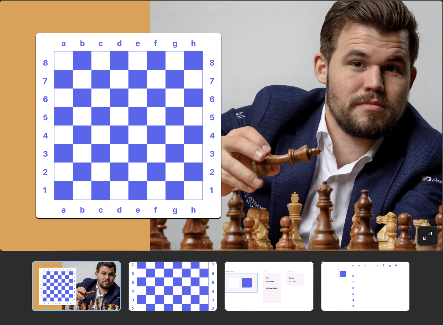 2D Chess UI mockup in Figma.