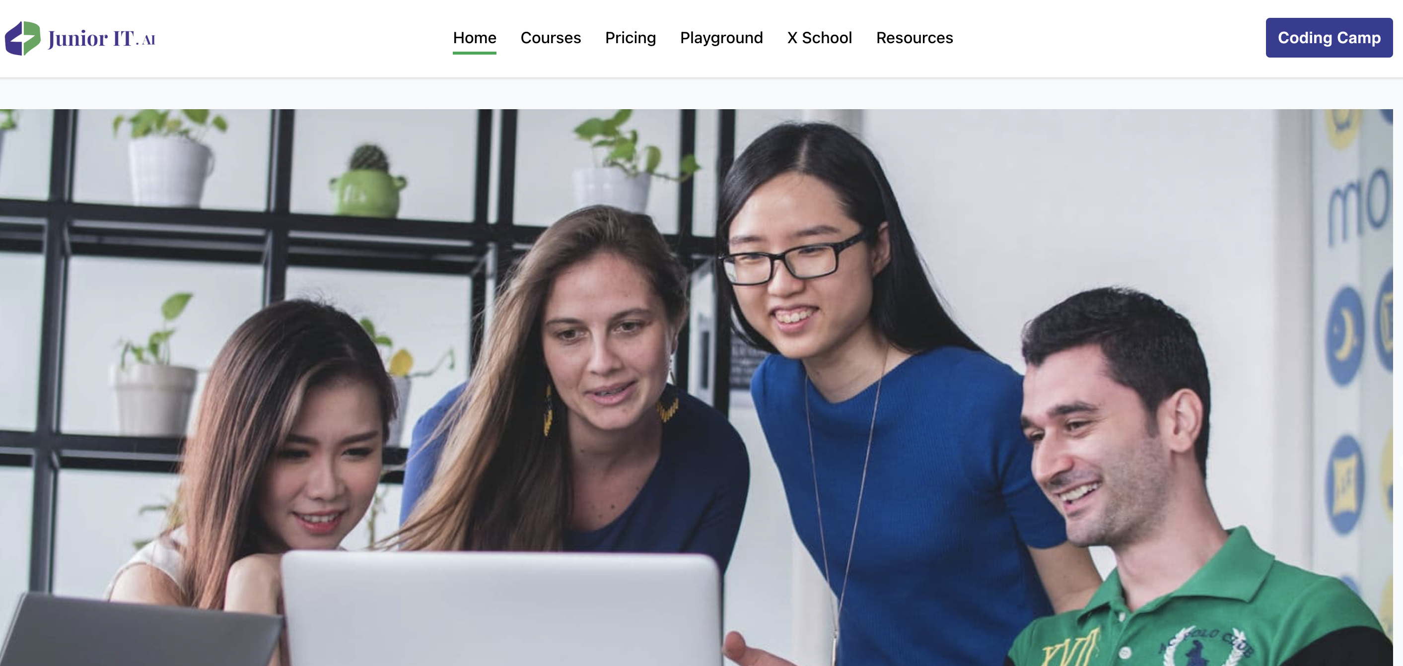 Screenshot of JuniorIT platform.